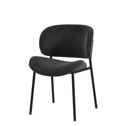 Eetkamerstoel Sigtuna Donkergrijs Rib met zwart onderstel