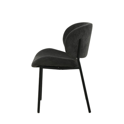 Eetkamerstoel Sigtuna Donkergrijs Rib met zwart onderstel