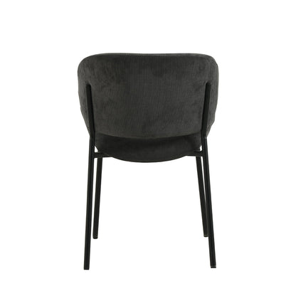 Eetkamerstoel Sigtuna Donkergrijs Rib met zwart onderstel