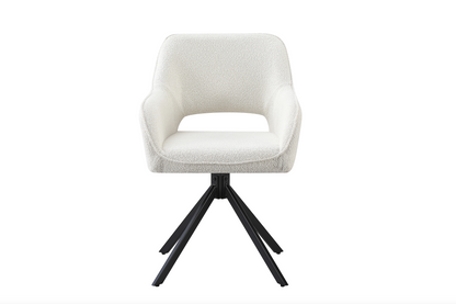 Eetkamerstoel Imani teddy wit 180° draaibaar