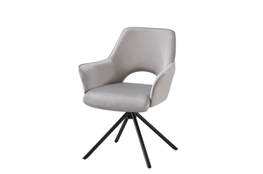 Eetkamerstoel Fleur Velvet Licht Grijs 180° Draaibaar