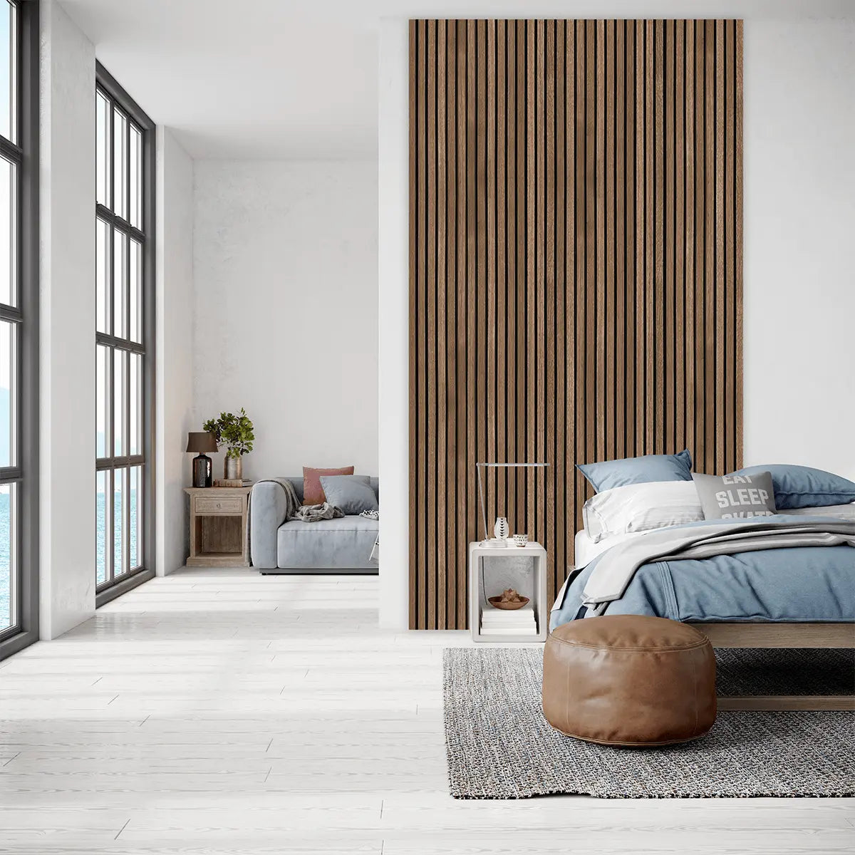 Akoestische Wandpanelen Gerookt Eiken-Hout | 270cm x 60cm | 3-zijdig écht houtfineer