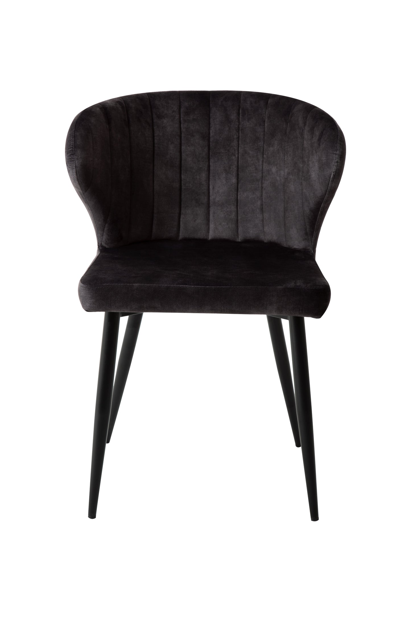 Eetkamerstoel Stockholm Donkergrijs Fluweel met zwart onderstel