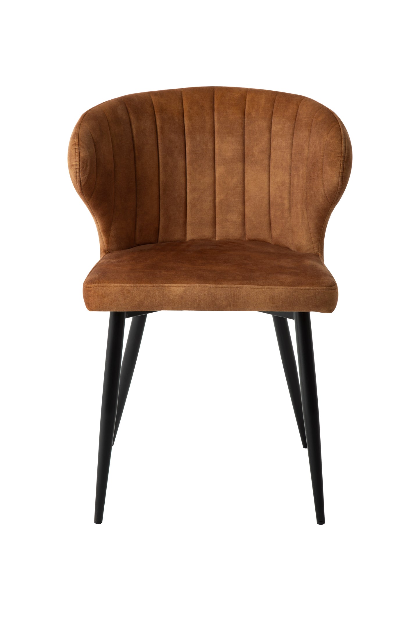 Eetkamerstoel Stockholm Cognac Fluweel met zwart onderstel
