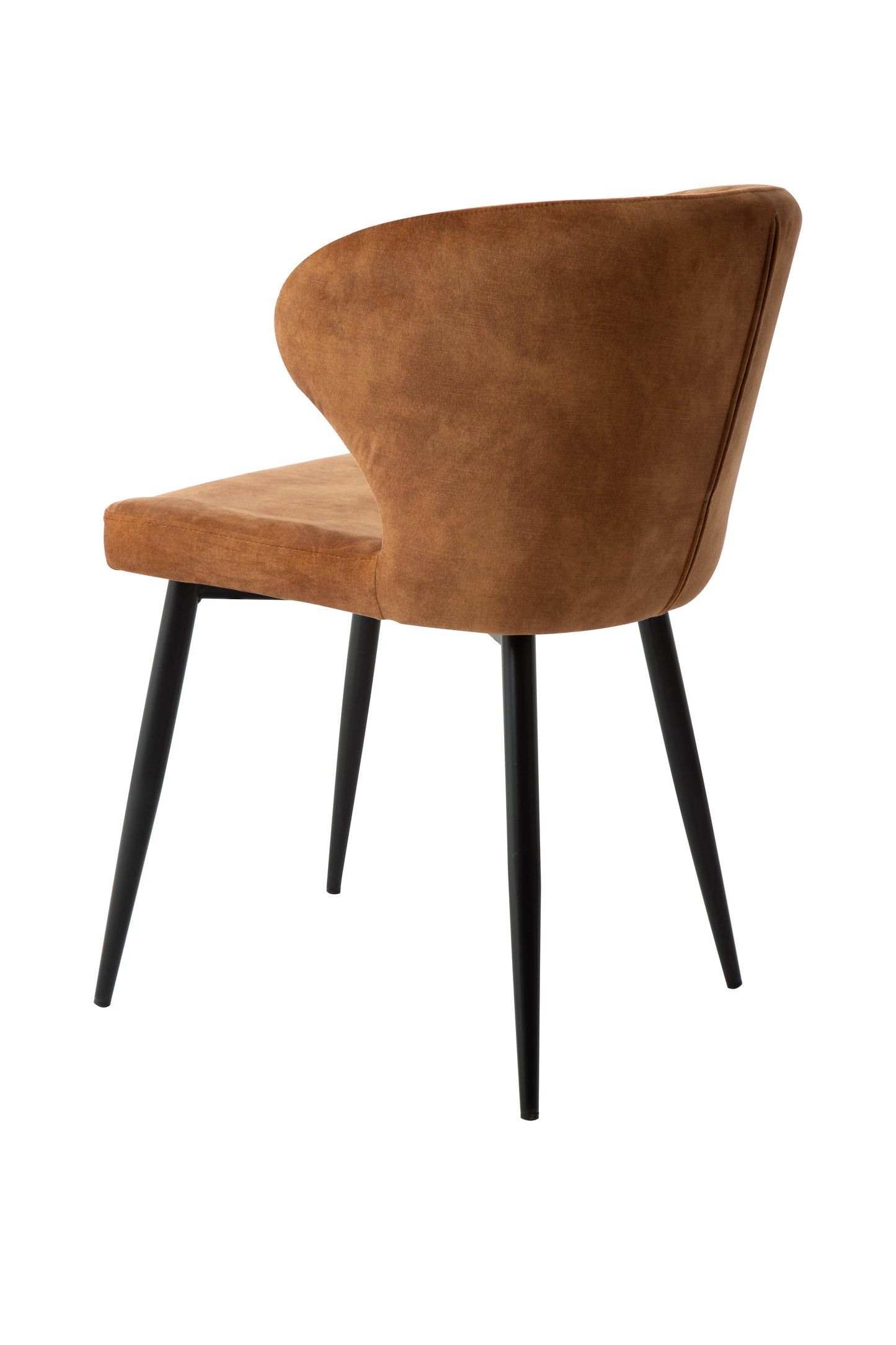 Eetkamerstoel Stockholm Cognac Fluweel met zwart onderstel