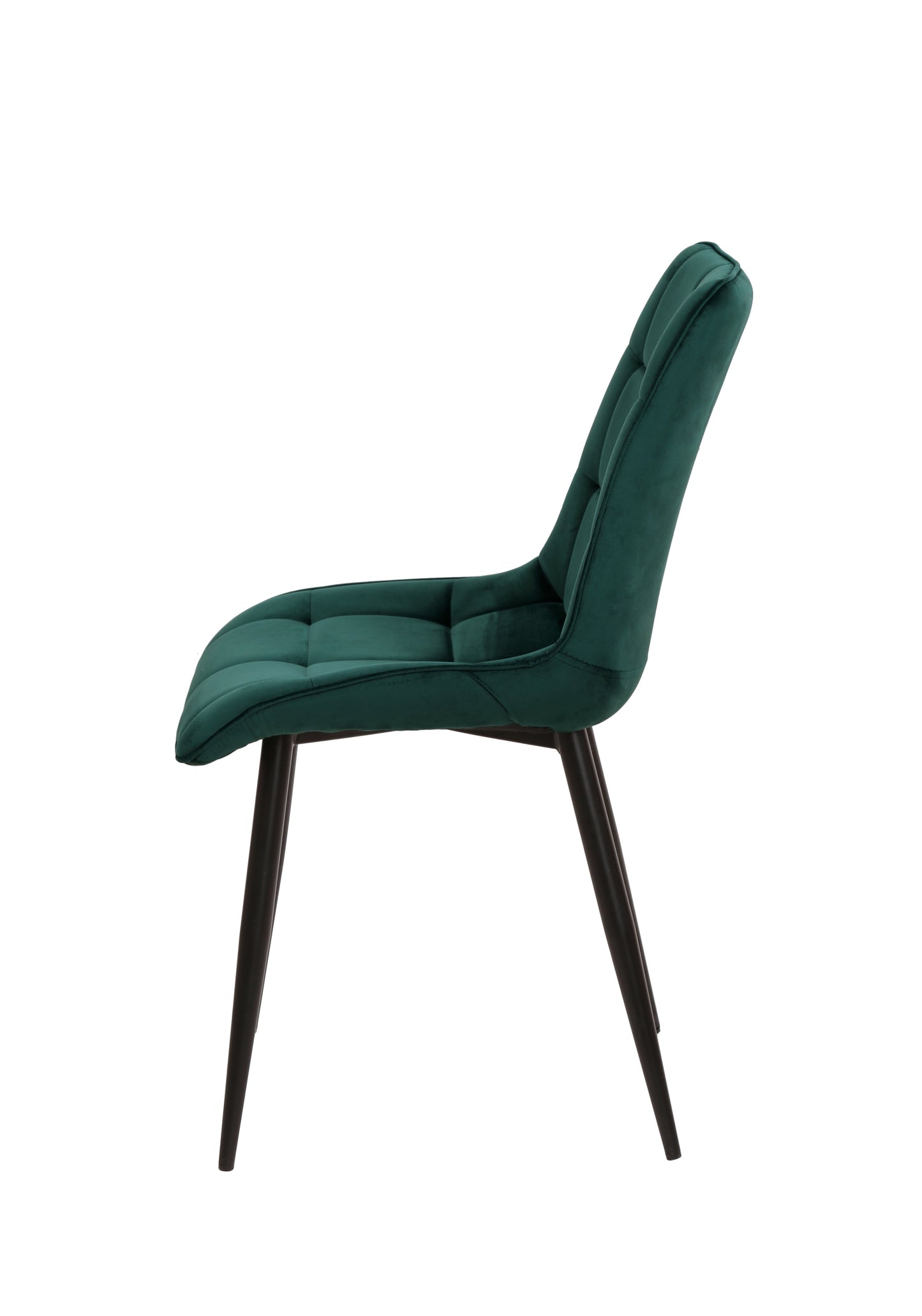 Eetkamerstoel Bergen Donkergroen Fluweel met zwart onderstel