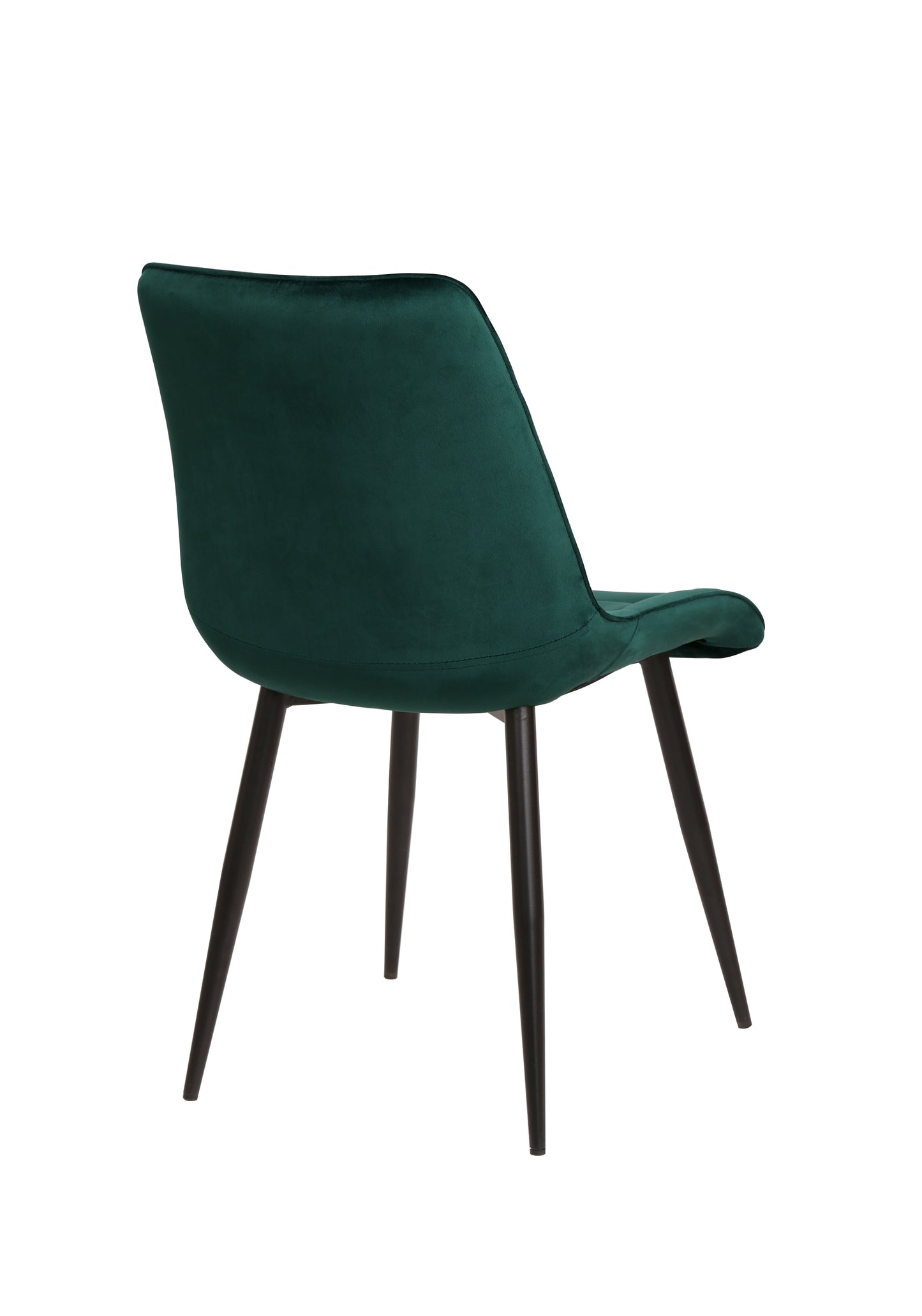 Eetkamerstoel Bergen Donkergroen Fluweel met zwart onderstel