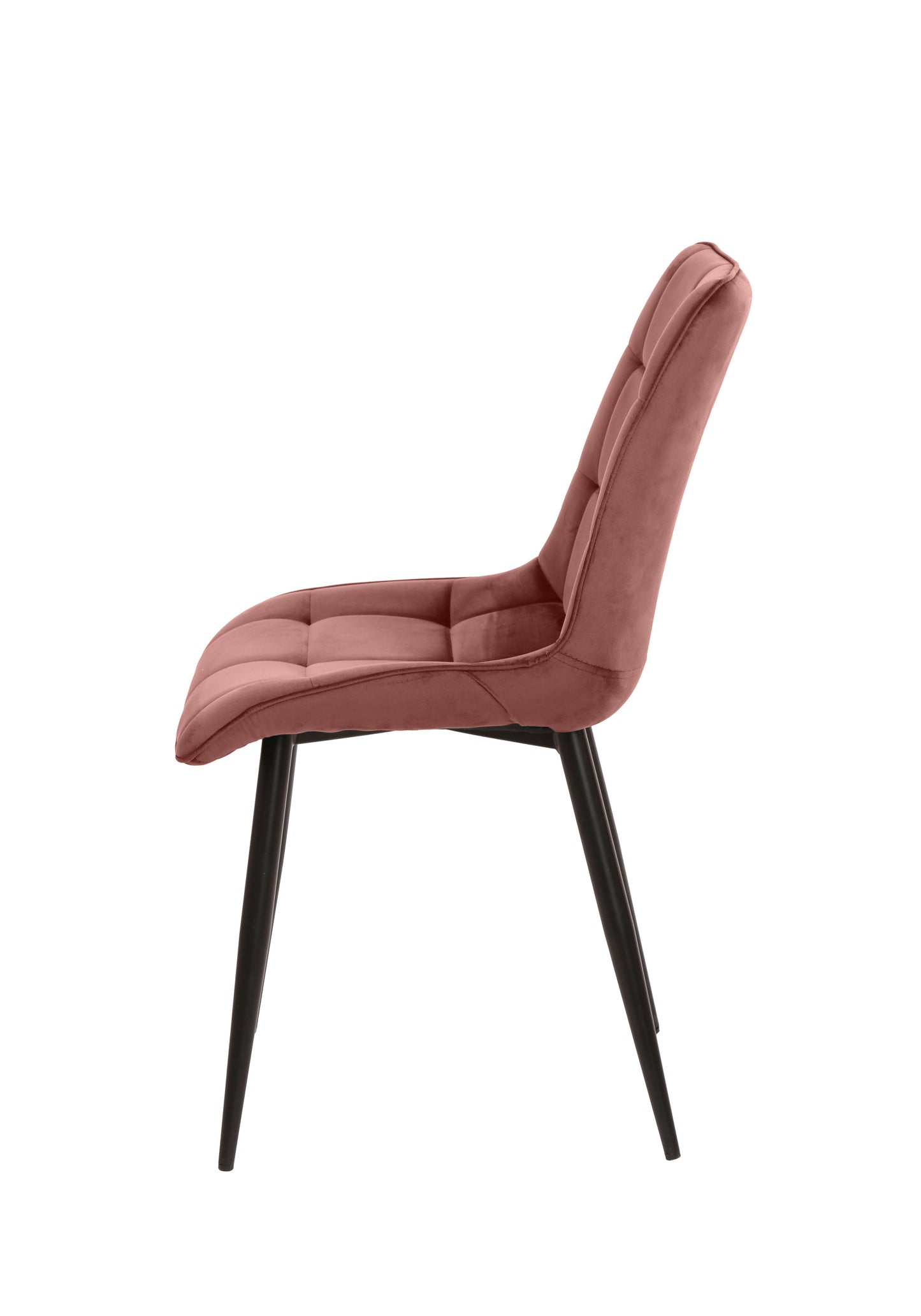 Eetkamerstoel Bergen Roze Fluweel met zwart onderstel