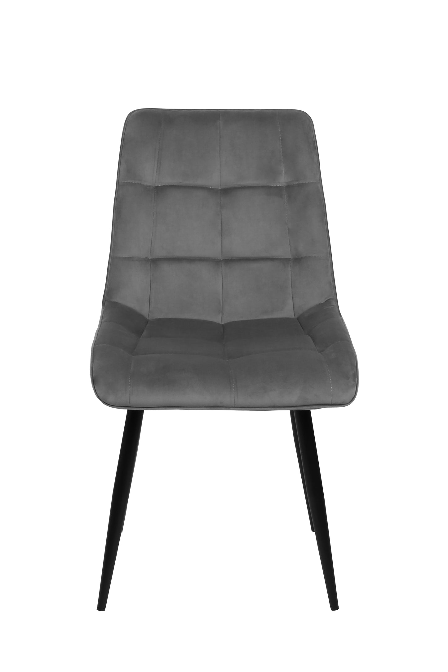 Eetkamerstoel Bergen Grijs Fluweel met zwart onderstel