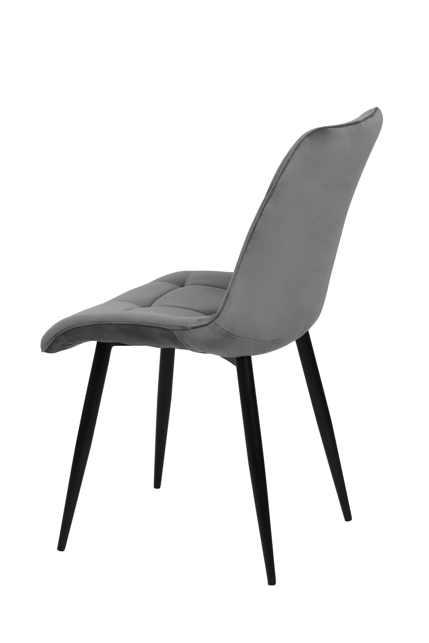 Eetkamerstoel Bergen Grijs Fluweel met zwart onderstel