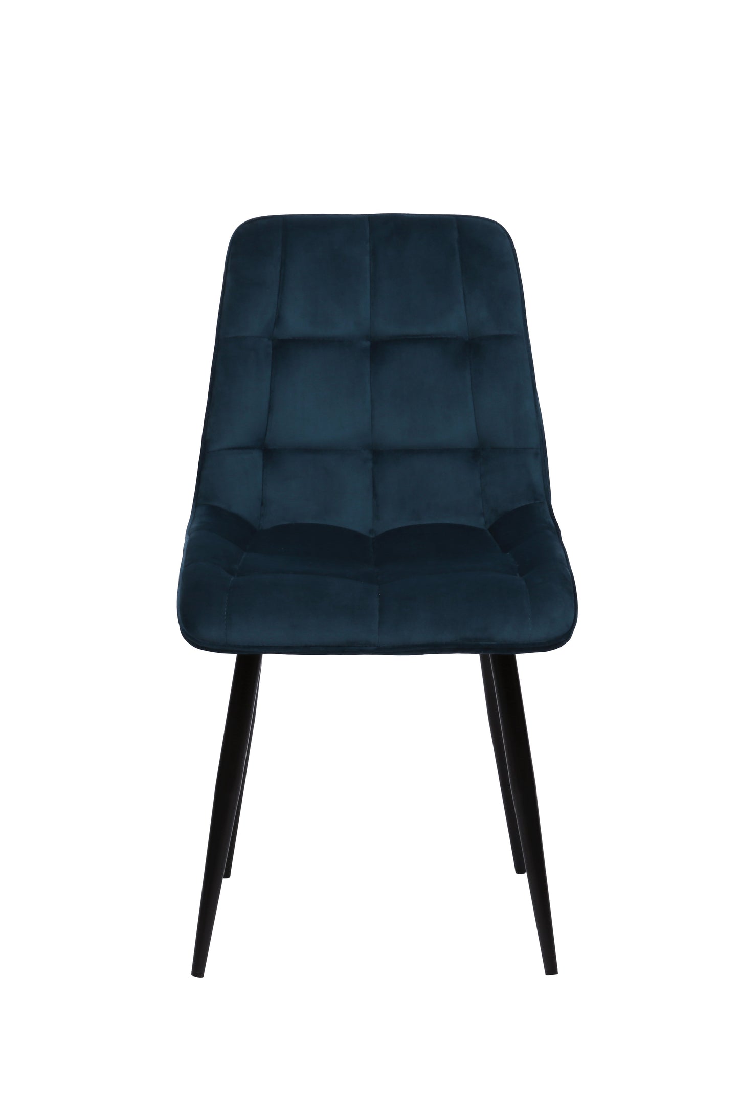 Eetkamerstoel Bergen Donkerblauw Fluweel met zwart onderstel