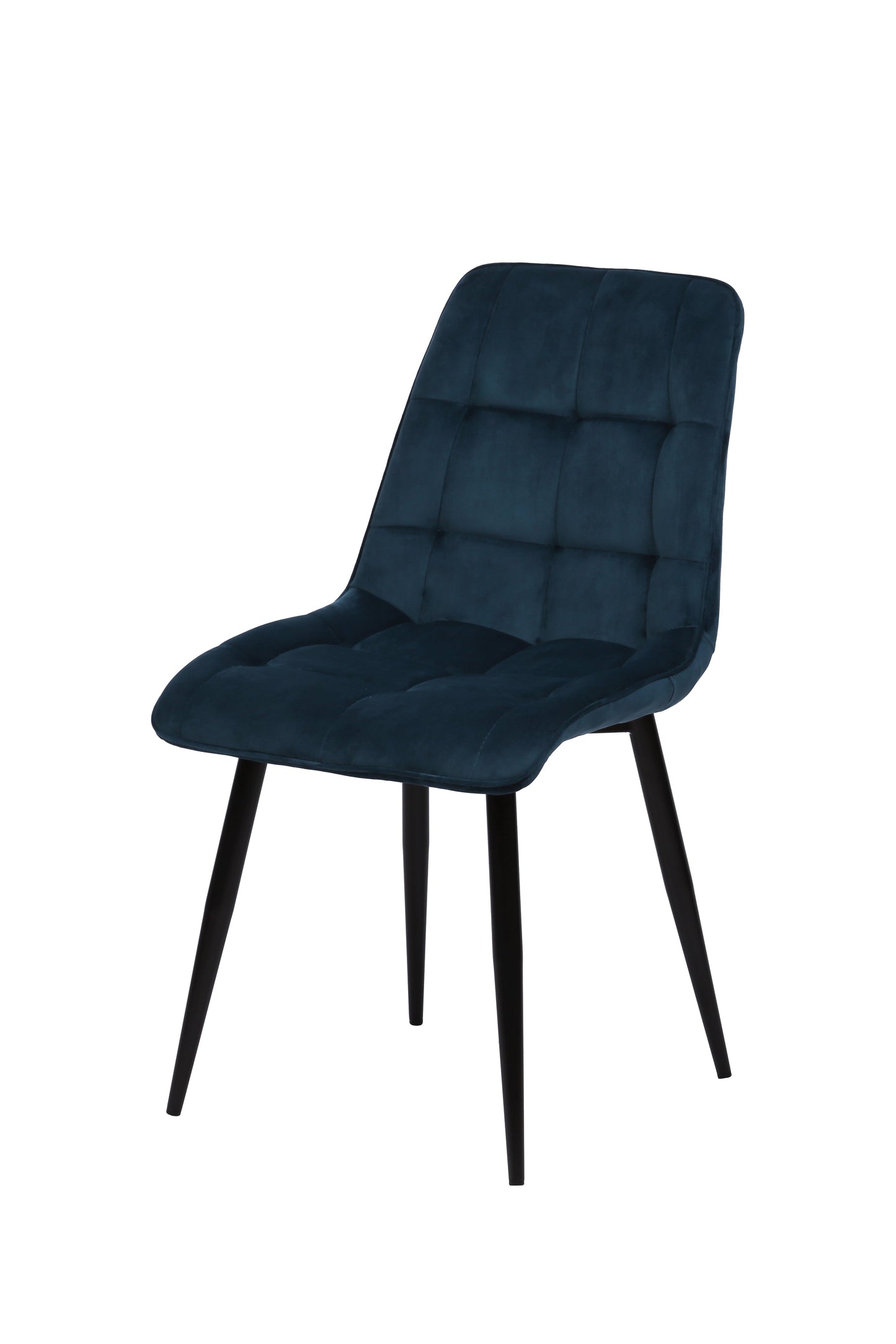 Eetkamerstoel Bergen Donkerblauw Fluweel met zwart onderstel