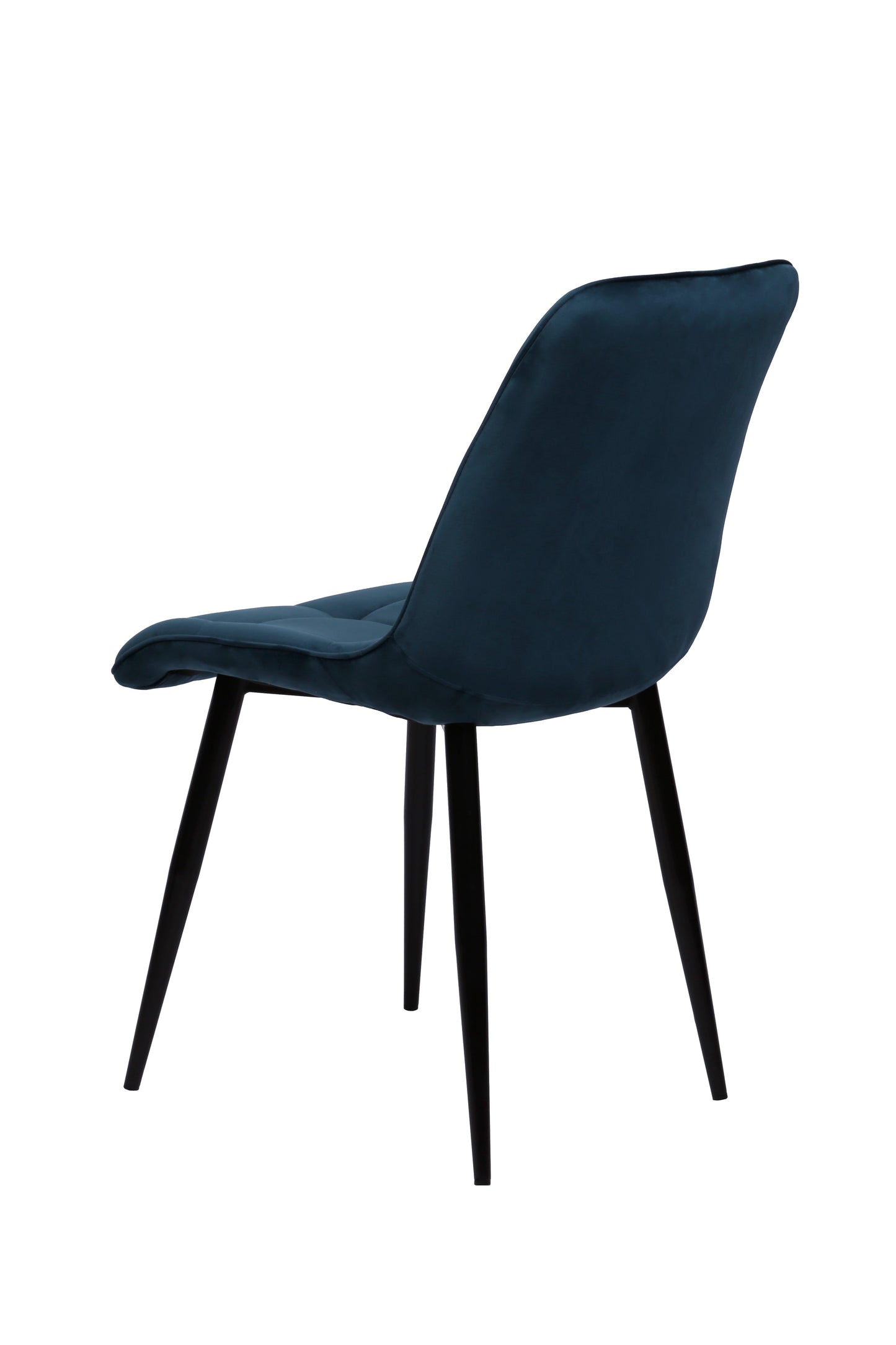 Eetkamerstoel Bergen Donkerblauw Fluweel met zwart onderstel