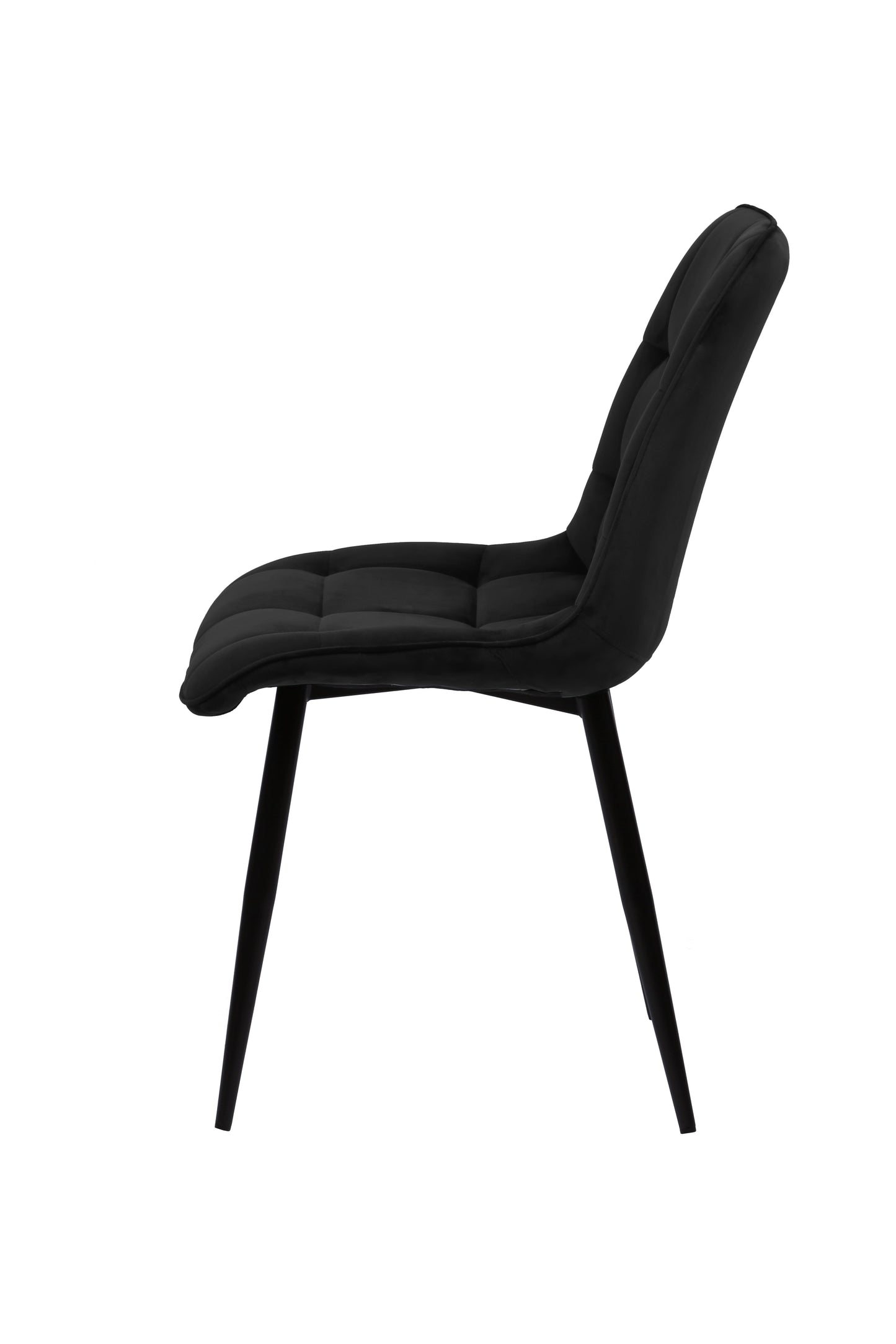 Eetkamerstoel Bergen Zwart Fluweel met zwart onderstel