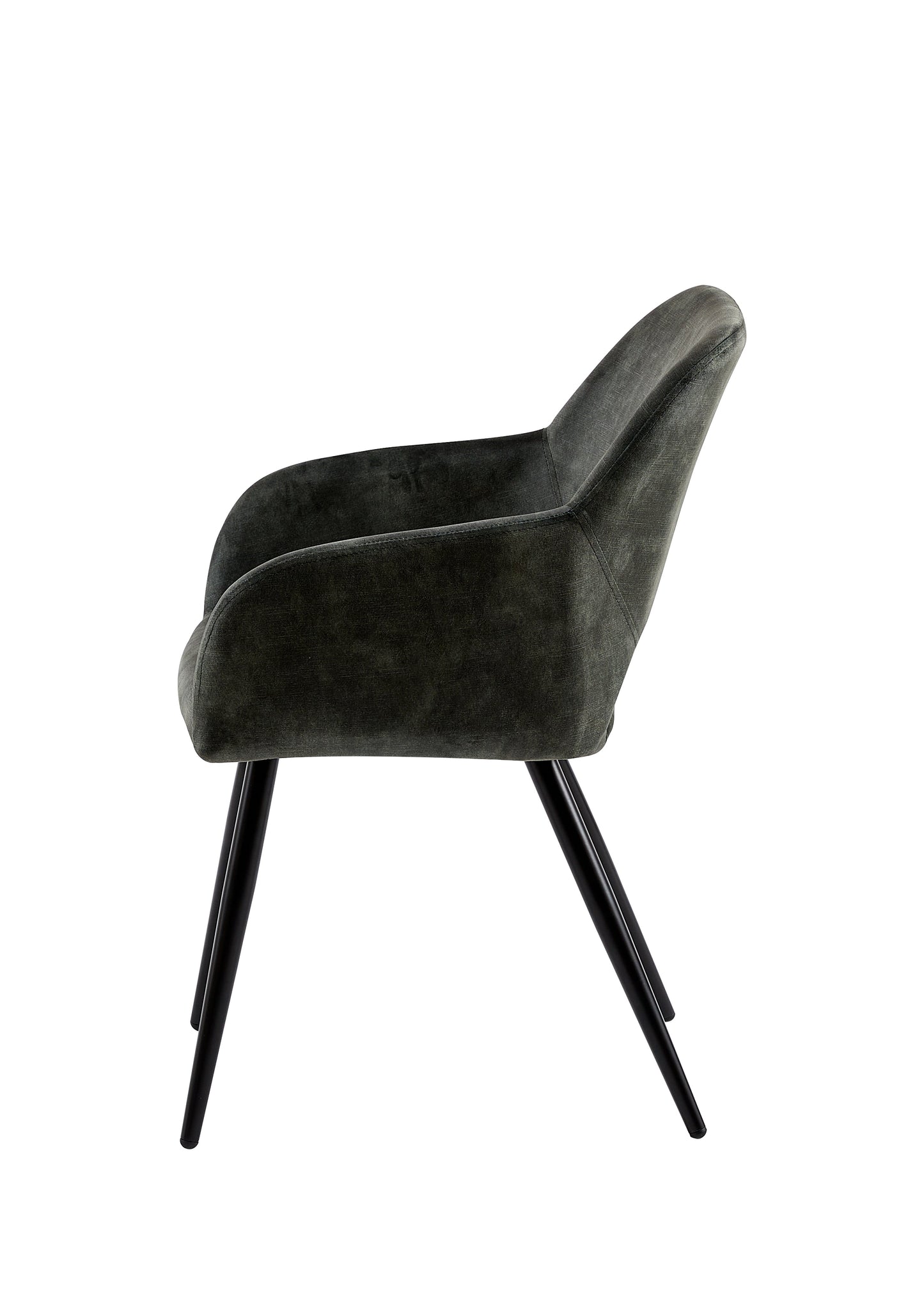 Eetkamerstoel Oslo Donkergroen Fluweel met zwart onderstel