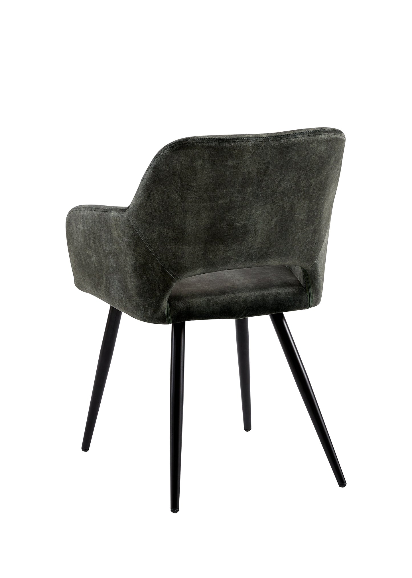 Eetkamerstoel Oslo Donkergroen Fluweel met zwart onderstel