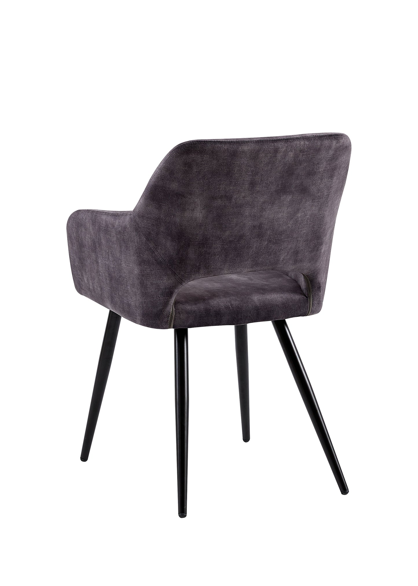 Eetkamerstoel Oslo Donkergrijs Fluweel met zwart onderstel