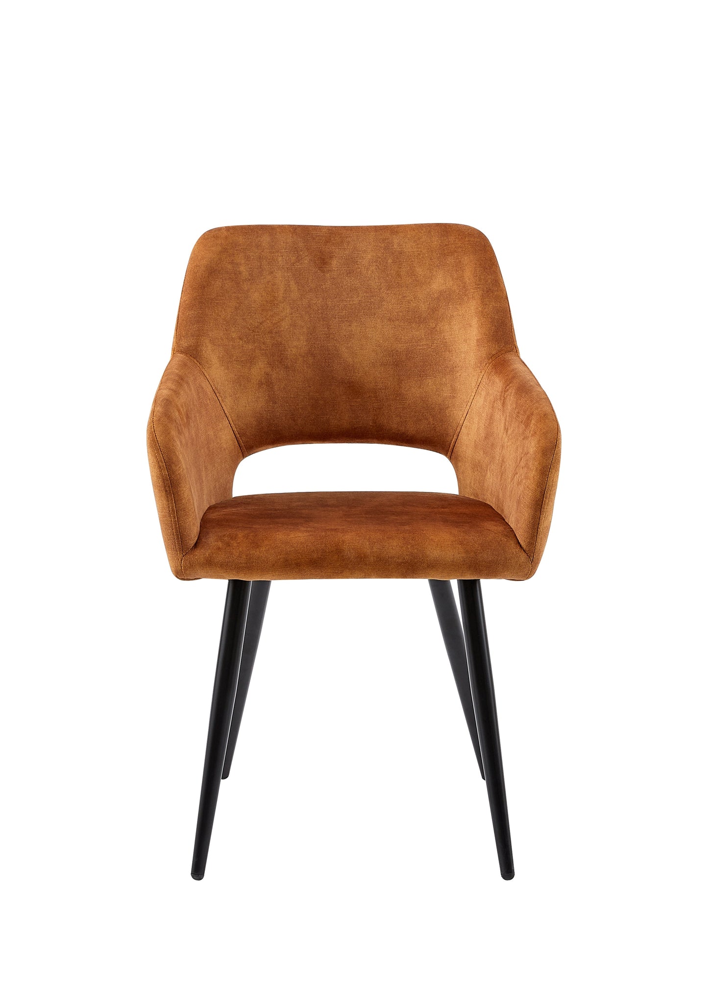 Eetkamerstoel Oslo Cognac Fluweel met zwart onderstel