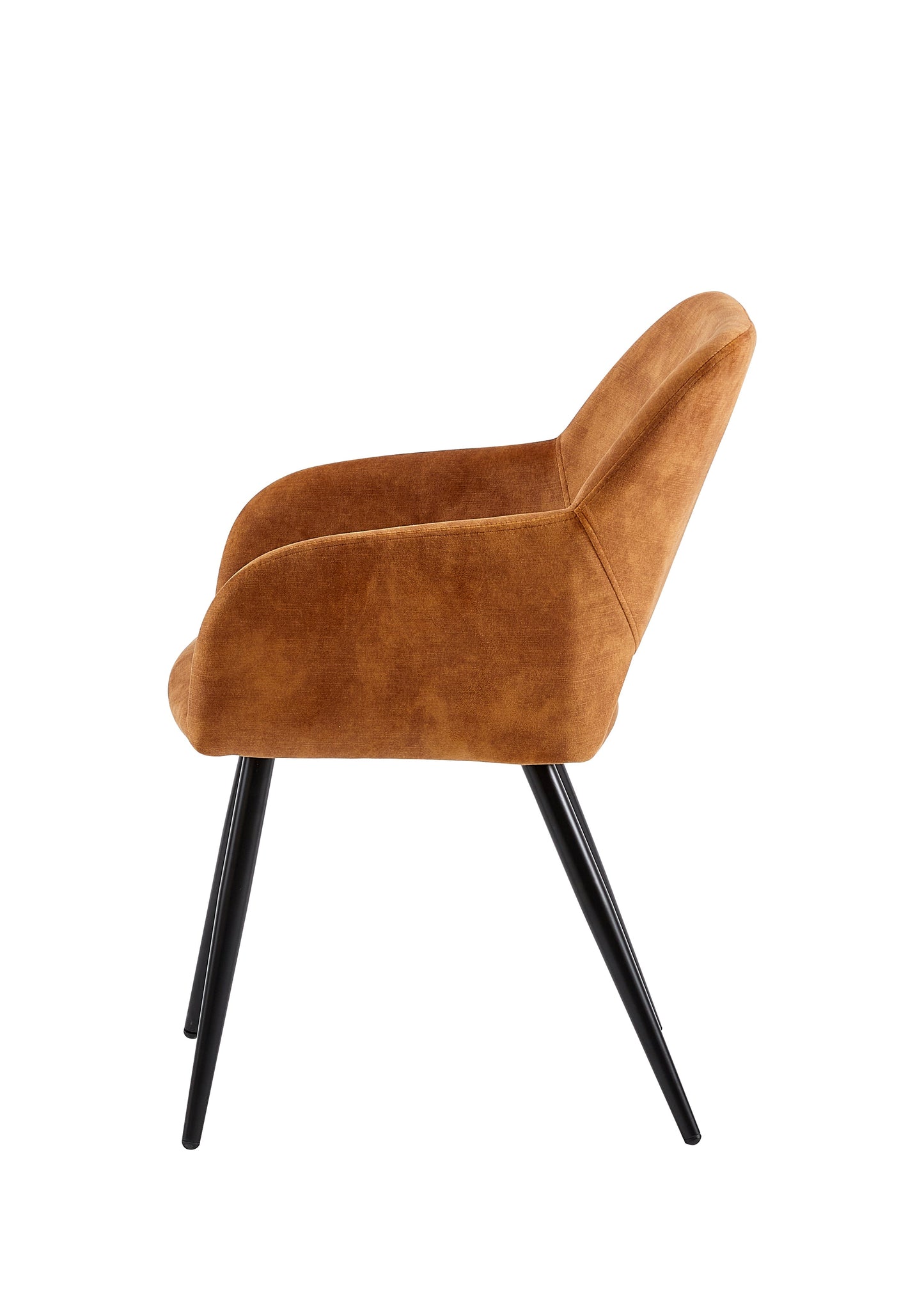Eetkamerstoel Oslo Cognac Fluweel met zwart onderstel