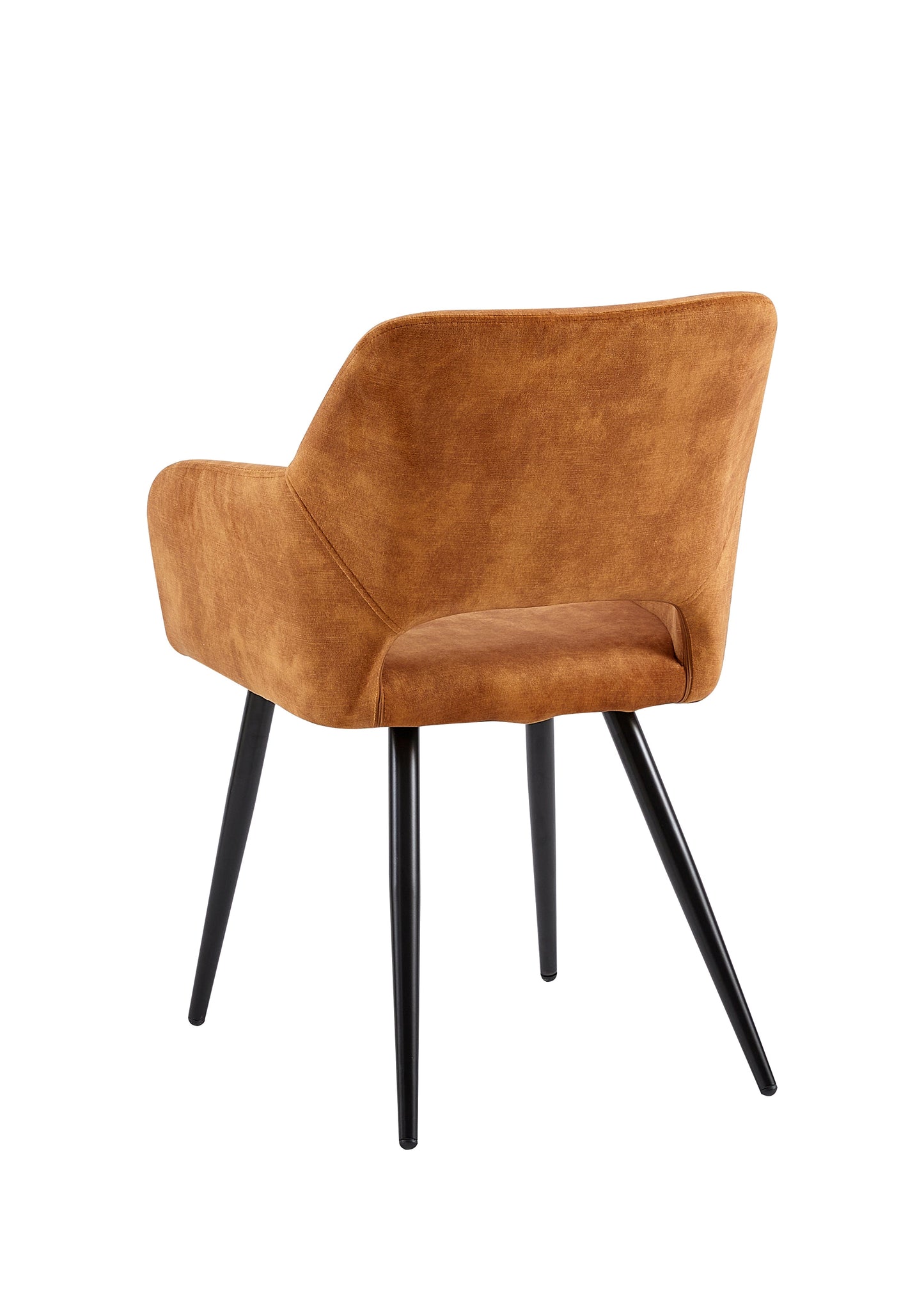 Eetkamerstoel Oslo Cognac Fluweel met zwart onderstel