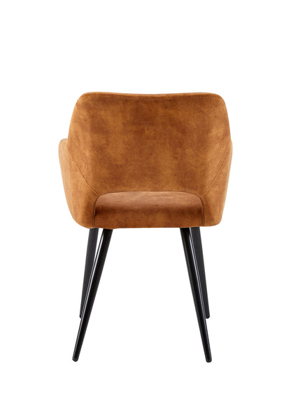 Eetkamerstoel Oslo Cognac Fluweel met zwart onderstel