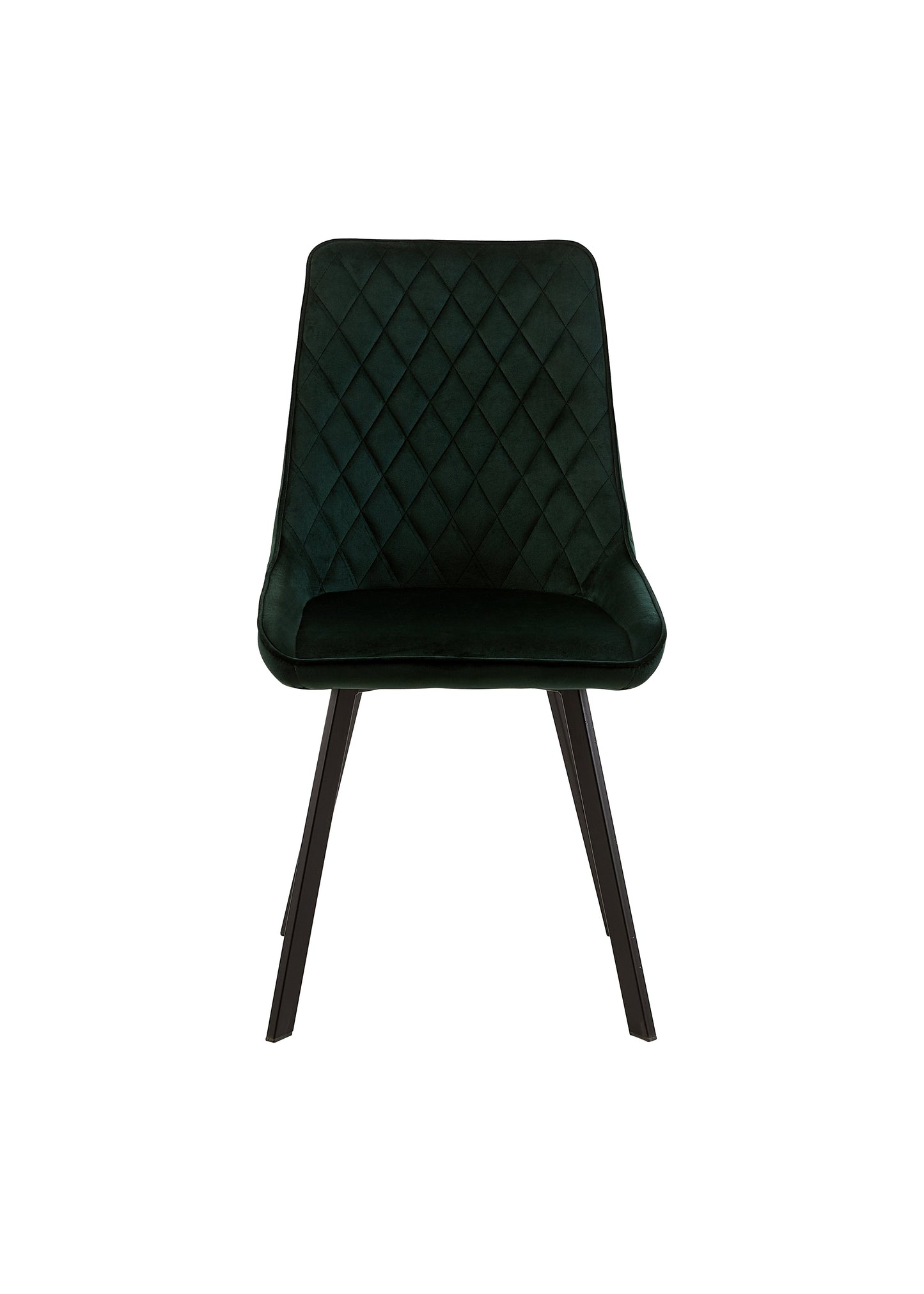 Eetkamerstoel Brøndby Donkergroen Fluweel met zwart onderstel