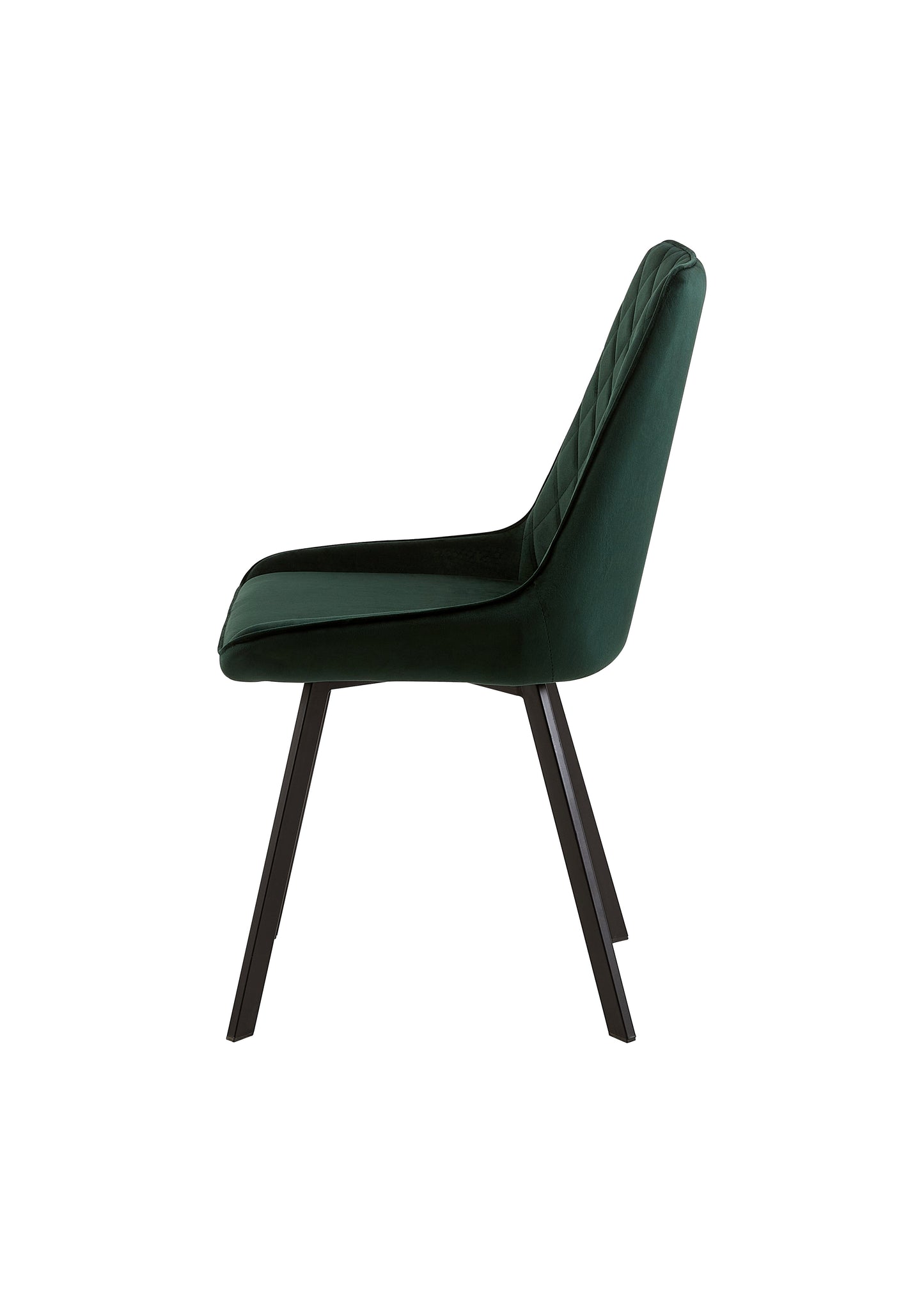 Eetkamerstoel Brøndby Donkergroen Fluweel met zwart onderstel