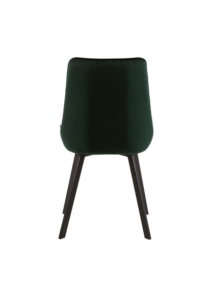 Eetkamerstoel Brøndby Donkergroen Fluweel met zwart onderstel