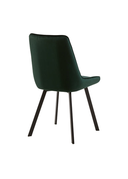 Eetkamerstoel Brøndby Donkergroen Fluweel met zwart onderstel