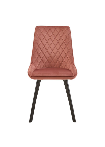 Eetkamerstoel Brøndby Roze Fluweel met zwart onderstel