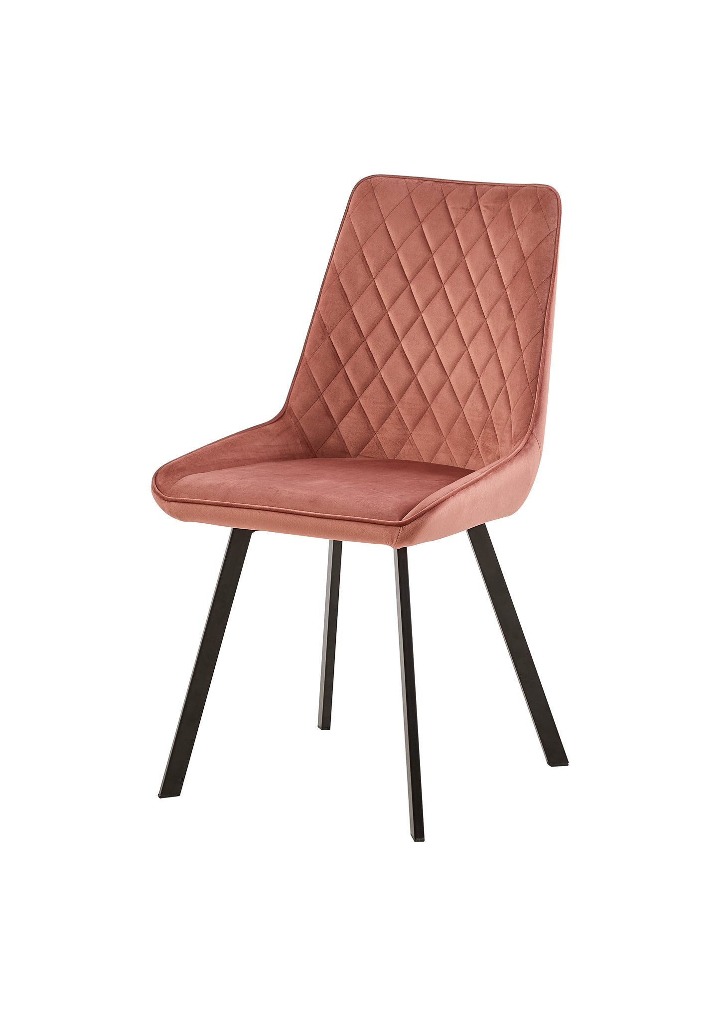 Eetkamerstoel Brøndby Roze Fluweel met zwart onderstel