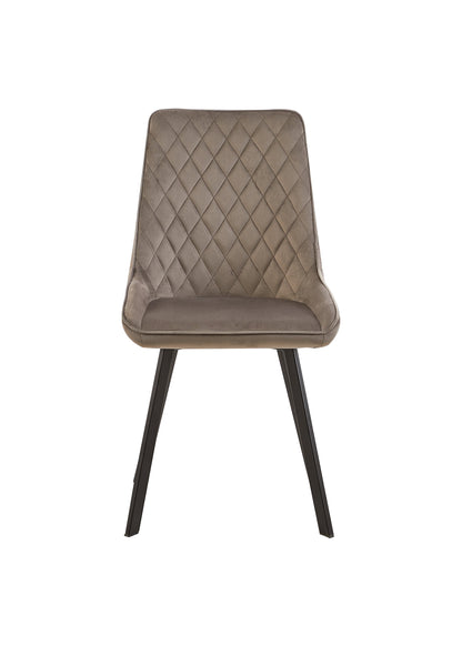 Eetkamerstoel Brøndby Lichtgrijs Fluweel met zwart onderstel