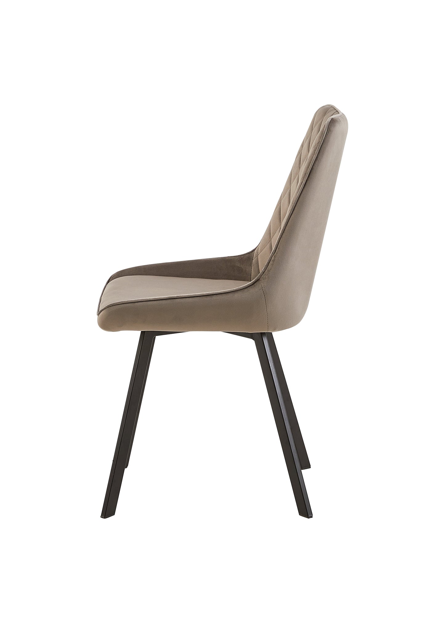 Eetkamerstoel Brøndby Lichtgrijs Fluweel met zwart onderstel