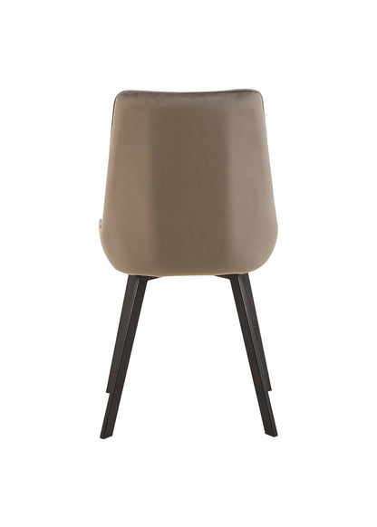 Eetkamerstoel Brøndby Lichtgrijs Fluweel met zwart onderstel