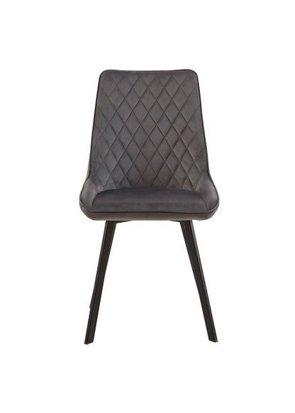 Eetkamerstoel Brøndby Grijs Fluweel met zwart onderstel