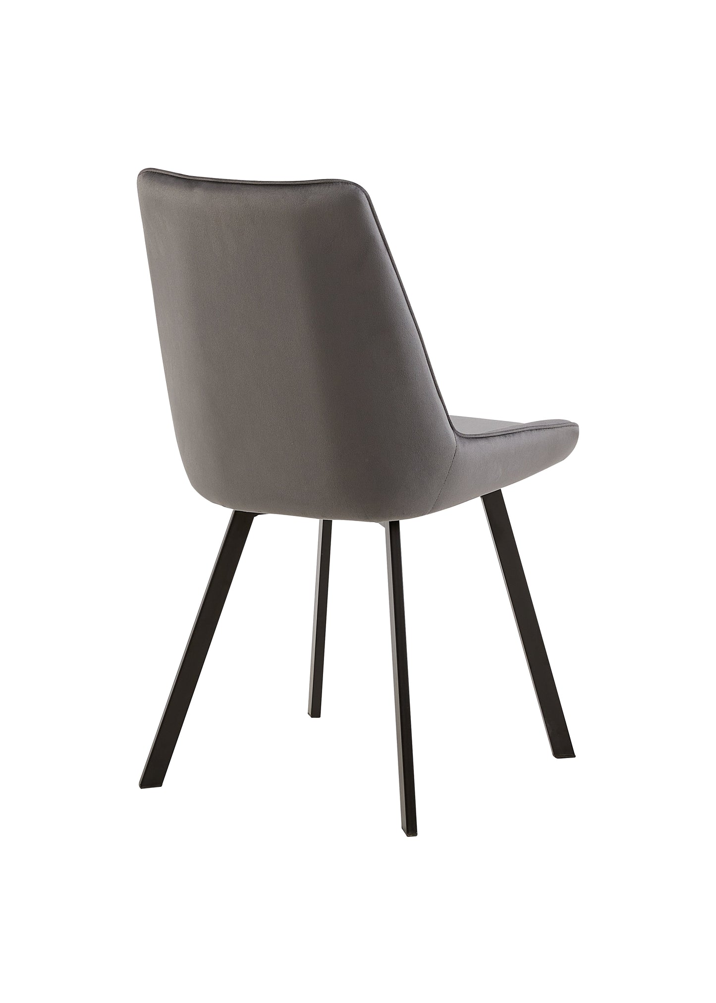 Eetkamerstoel Brøndby Grijs Fluweel met zwart onderstel