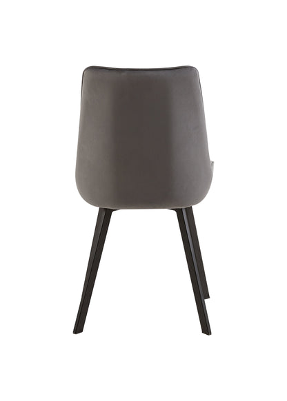 Eetkamerstoel Brøndby Grijs Fluweel met zwart onderstel