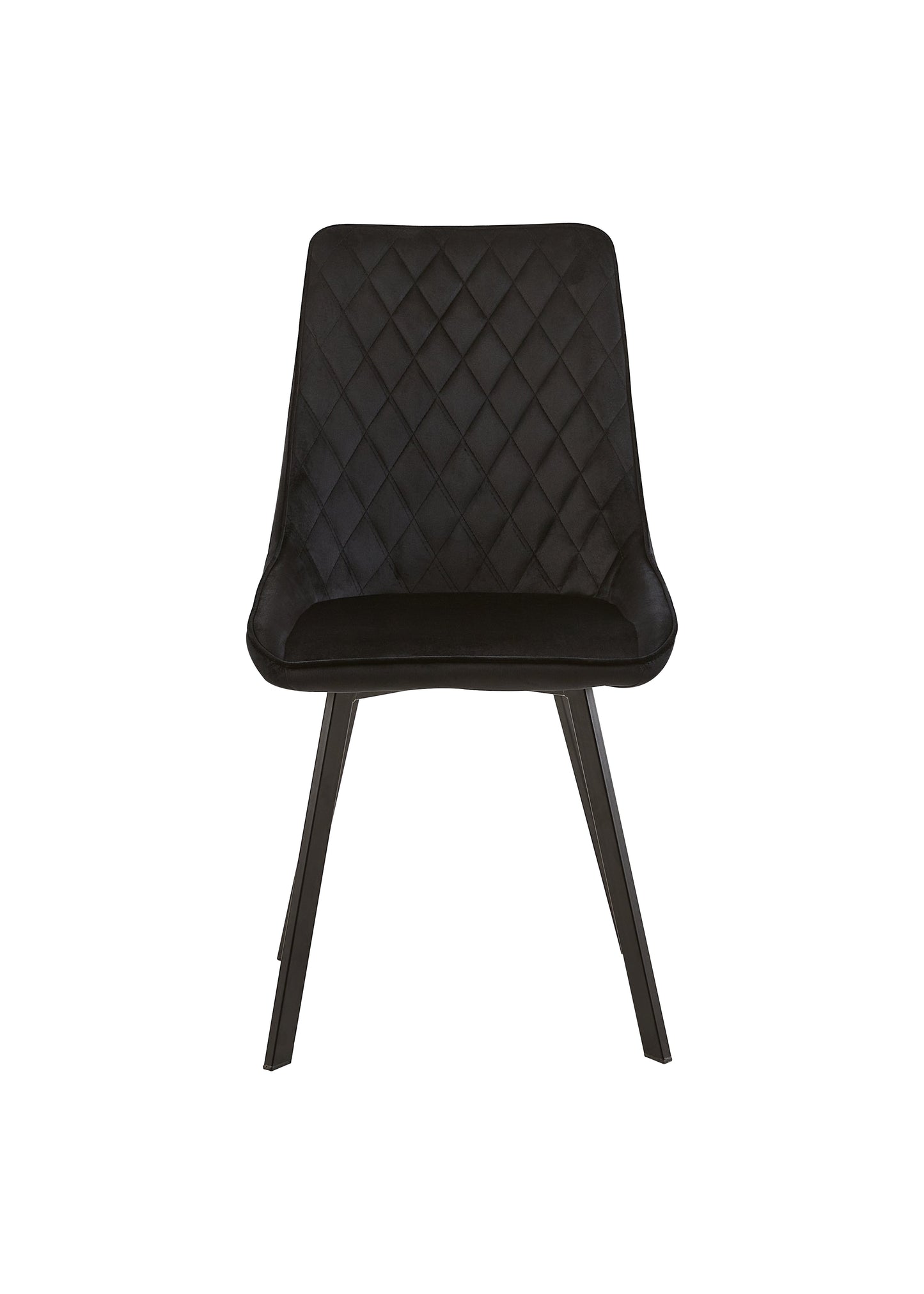 Eetkamerstoel Brøndby Zwart Fluweel met zwart onderstel