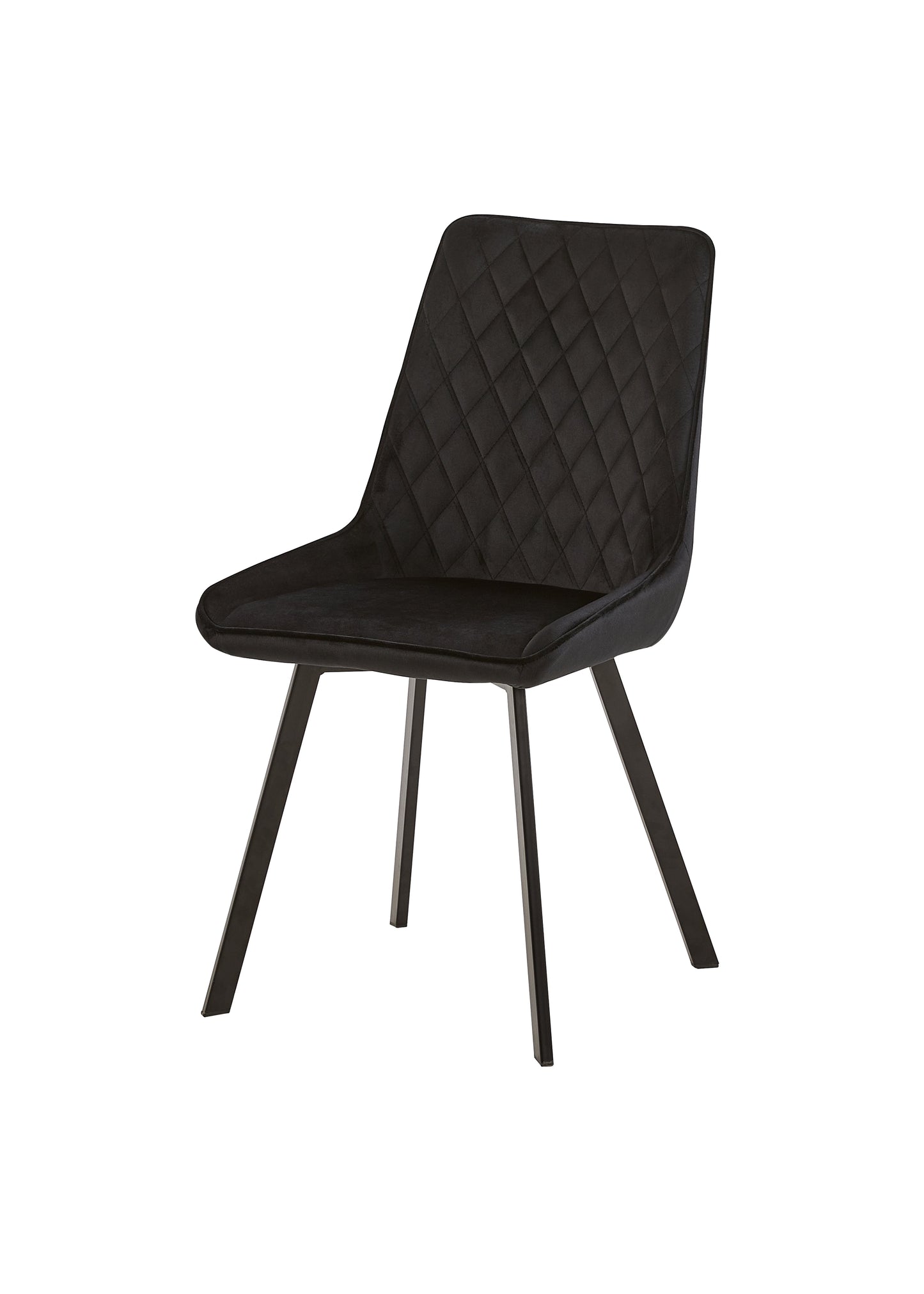 Eetkamerstoel Brøndby Zwart Fluweel met zwart onderstel