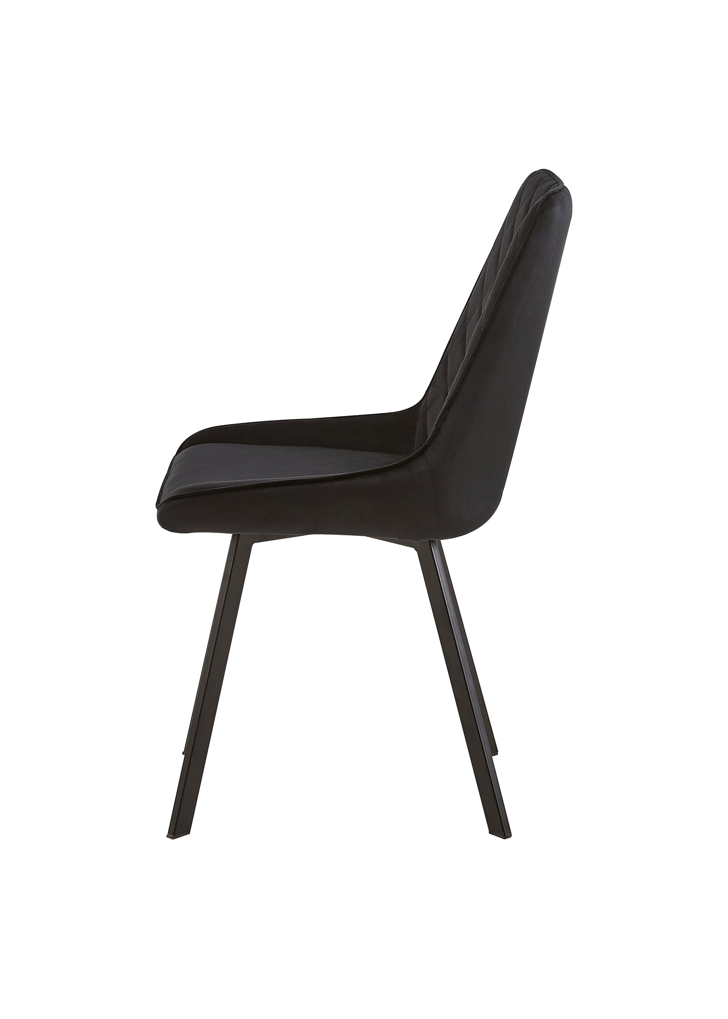 Eetkamerstoel Brøndby Zwart Fluweel met zwart onderstel