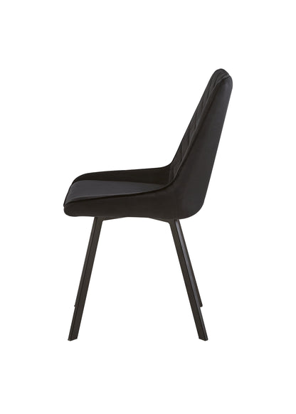 Eetkamerstoel Brøndby Zwart Fluweel met zwart onderstel