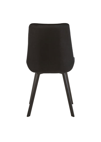 Eetkamerstoel Brøndby Zwart Fluweel met zwart onderstel
