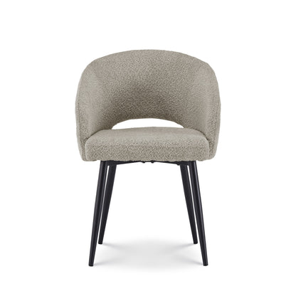 Eetkamerstoel Anna bouclé taupe