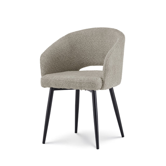 Eetkamerstoel Anna bouclé taupe