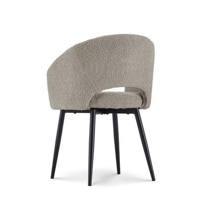 Eetkamerstoel Anna bouclé taupe