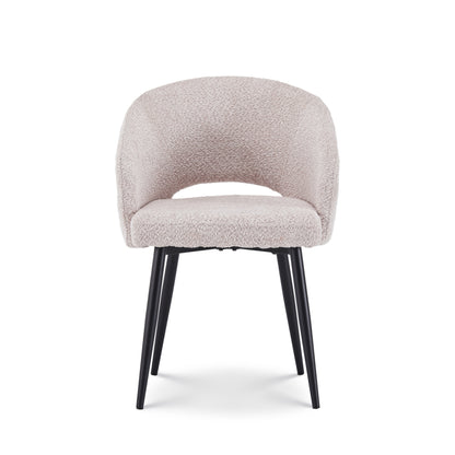 Eetkamerstoel Anna bouclé oud roze