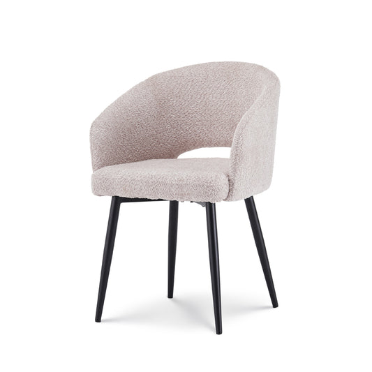 Eetkamerstoel Anna bouclé oud roze