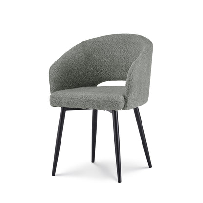 Eetkamerstoel Anna bouclé Grijs