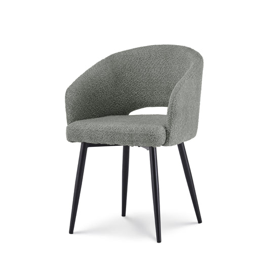 Eetkamerstoel Anna bouclé Grijs