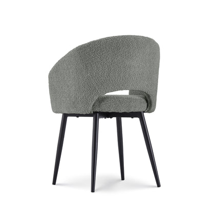Eetkamerstoel Anna bouclé Grijs
